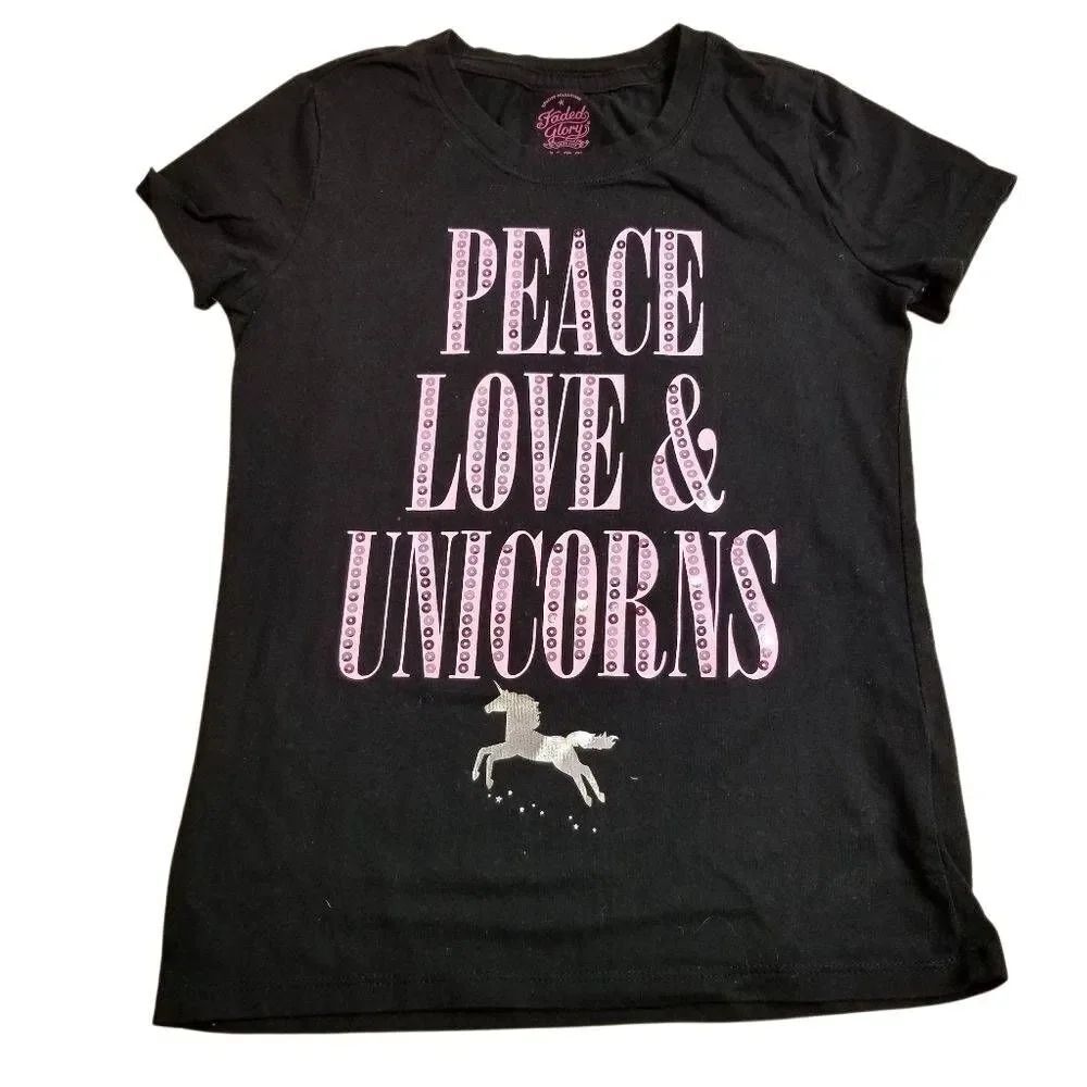 Faded Glory unicorn shirt M7/8